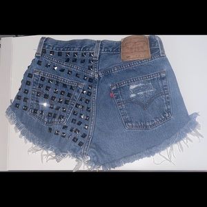 Vintage Levi 501 HighWaisted Studded Denim Short